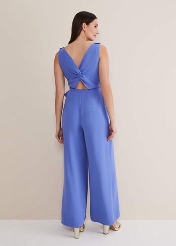 Phase Eight Elaina Blue Wide Leg Jumpsuit Blue Canada | ZQGTCM-539